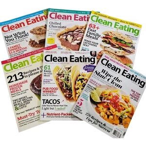 🟢 Clean Eating Magazines Healthy Living & Whole Food Recipes Set C
